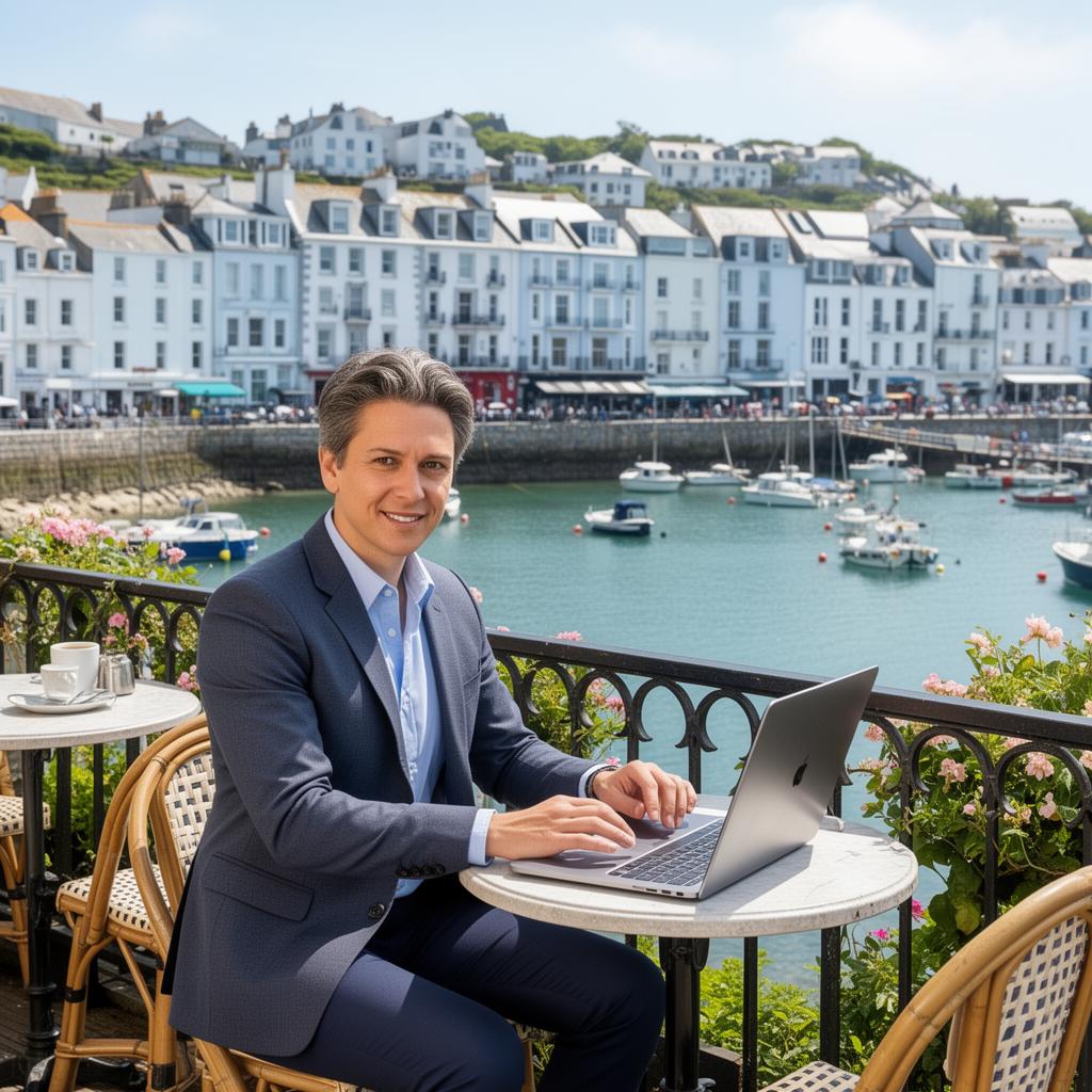 Business owner working in St Peter Port, Guernsey