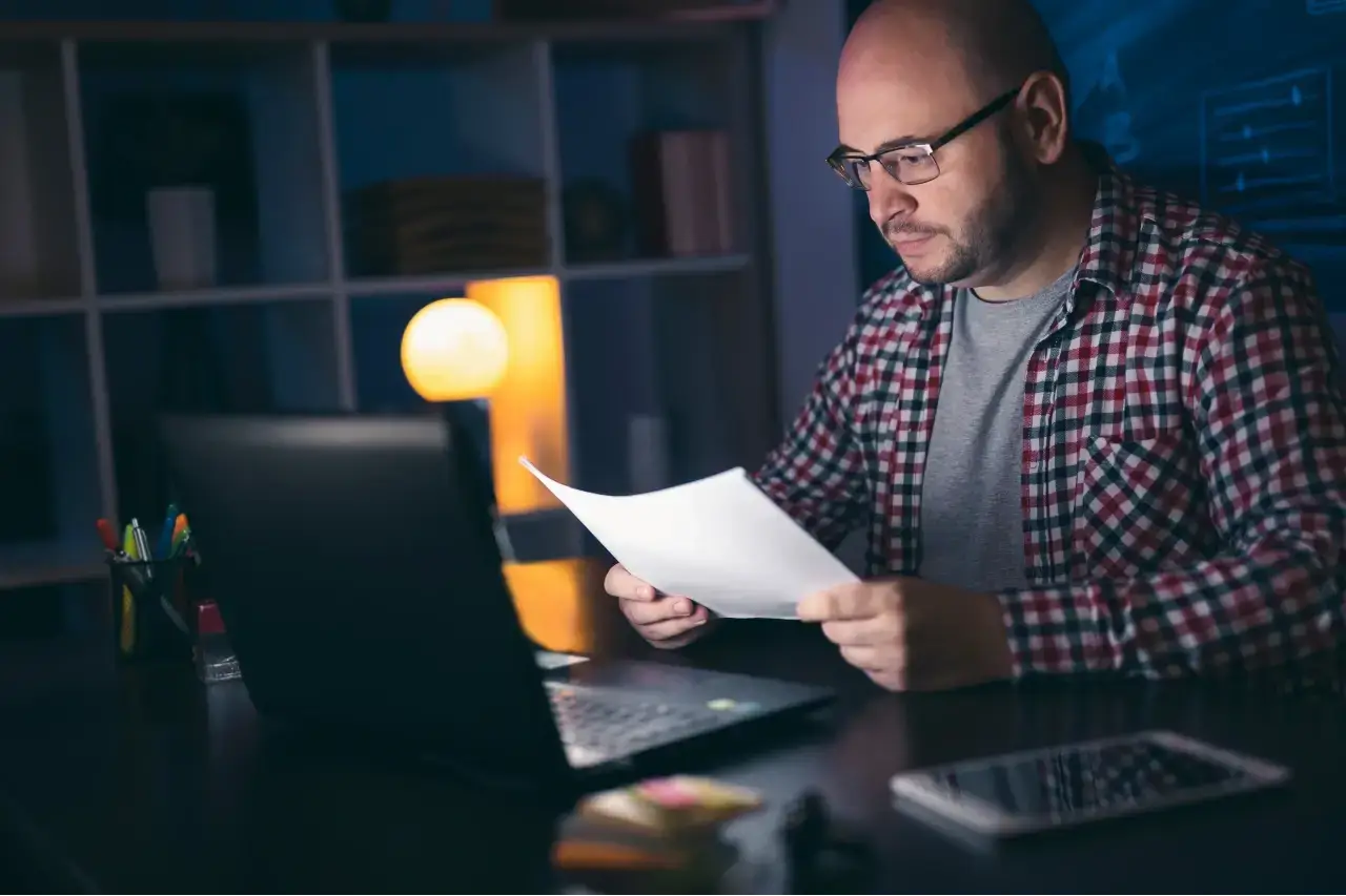 New Jersey business owner reviewing marketing reports