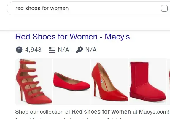 demonstration of dynamic keyword insertion with a google shopping campaign ad