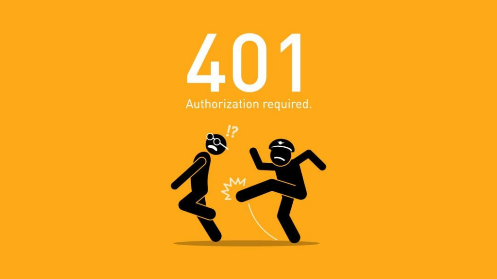 a web page with the error code 401 and the message "authorization required" is displayed. this image represents a common error message that appears when a user tries to access a webpage or resource that requires proper authentication or permission. 