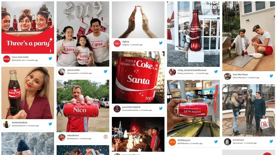 coca-cola social media posts