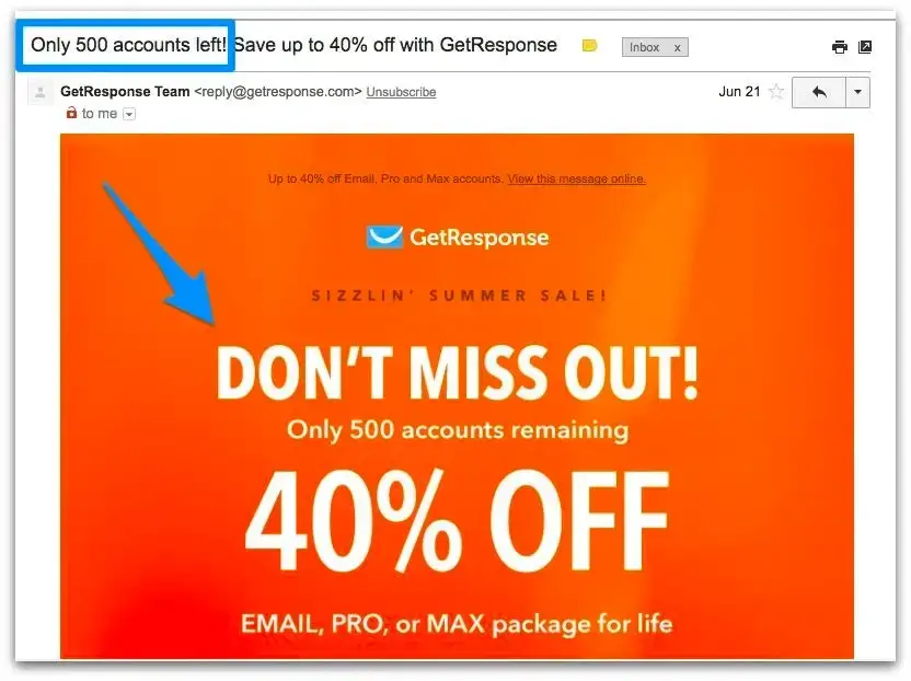 get response fomo email campaign